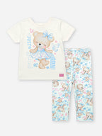 Conjunto Bebê Menina Ursinha Bailarina com Legging Estampada
