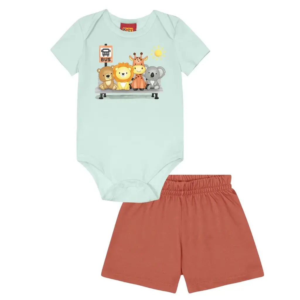 Conjunto AMIGOS PETS Body Manga Curta + Bermuda Kyly