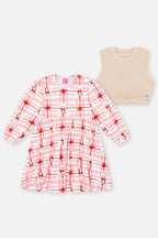 Vestido Infantil Menina Com Colete Rosa Mundo Cinti