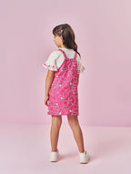 Conjunto Salopete e blusa Cinti Estampada Corações