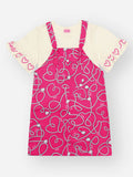 Conjunto Salopete e blusa Cinti Estampada Corações