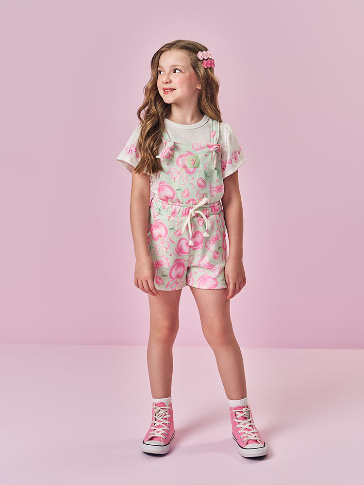 Conjunto Infantil Blusa E Jardineira Verde Cidra 12703 Cinti