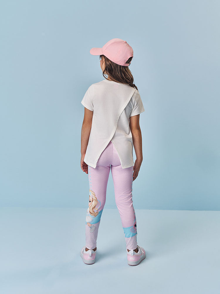 Conjunto Menina Cinti Blusa Algodão e Legging em Suplex Off/Lilás
