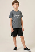Conjunto de camiseta em meia malha e bermuda em malha space green