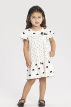 Vestido Infantil Menina em Malha Nikko Maxi Love Alakazoo Off White