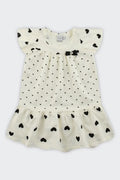 Vestido Infantil Menina em Malha Nikko Maxi Love Alakazoo Off White