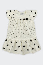 Vestido Infantil Menina em Malha Nikko Maxi Love Alakazoo Off White