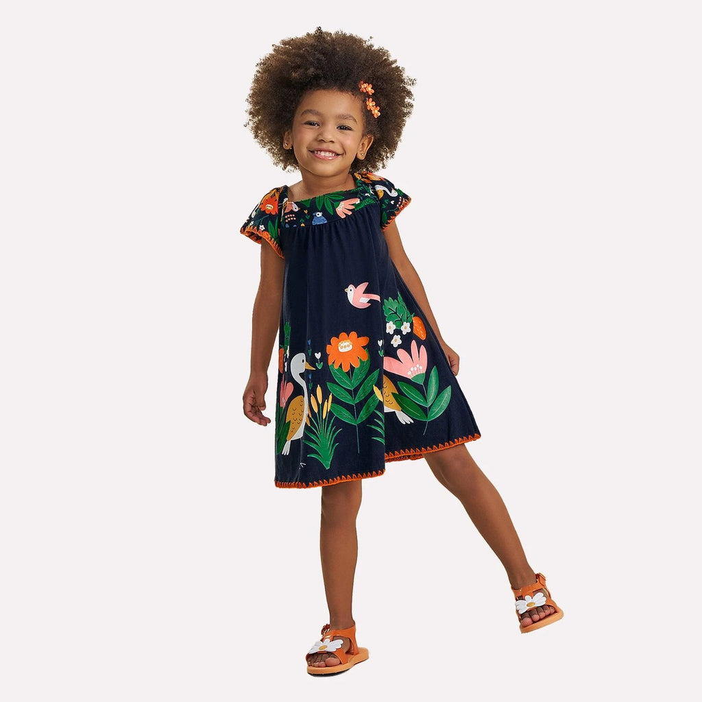 Vestido Infantil Menina com Ponto Concha Nanai