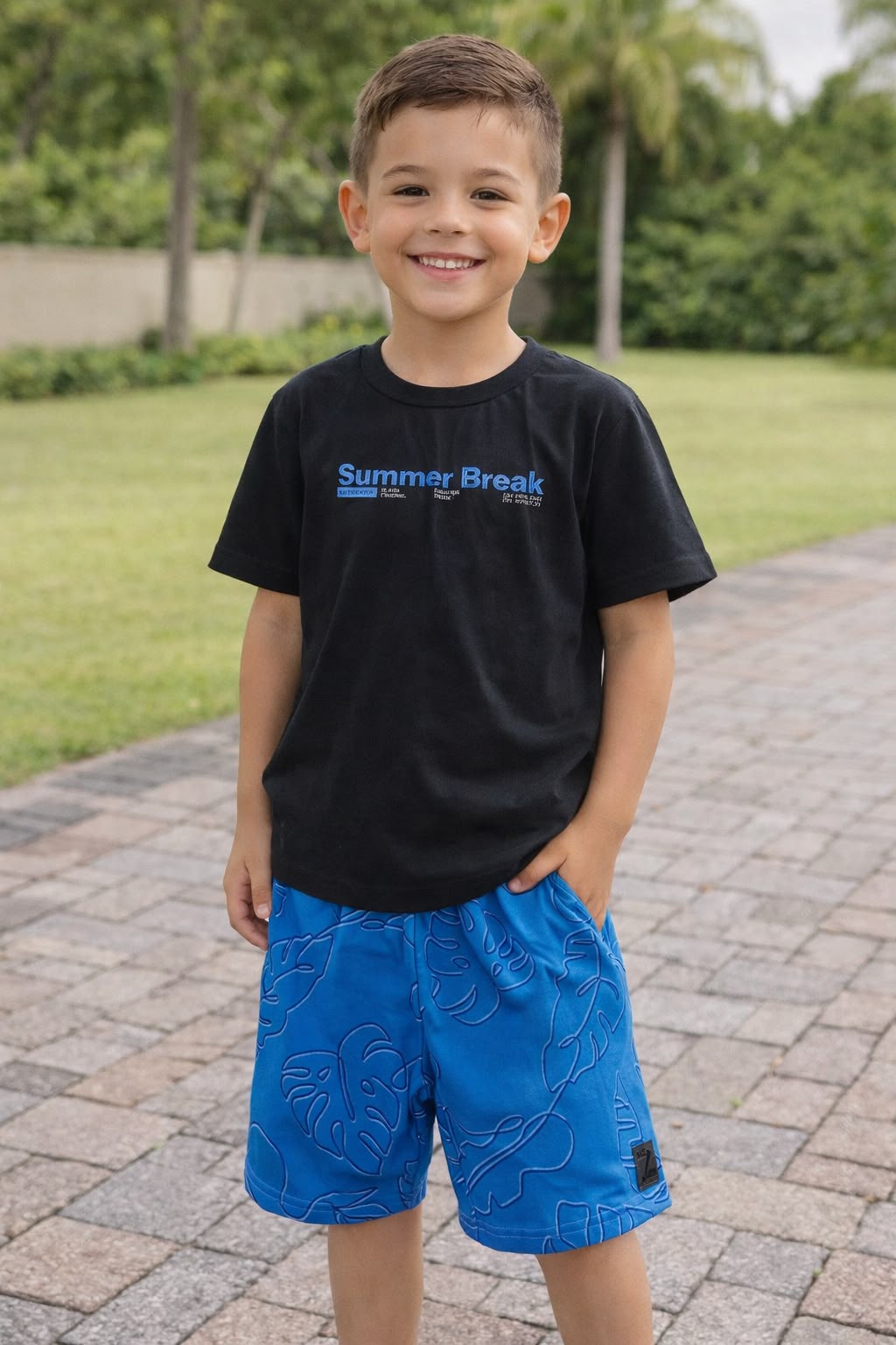 Conjunto Menino Infantil Camiseta Bermuda Alakazoo Ref 19512 - Preto