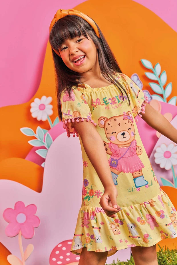 Vestido Infantil em Viscose Alecrim Kukiê