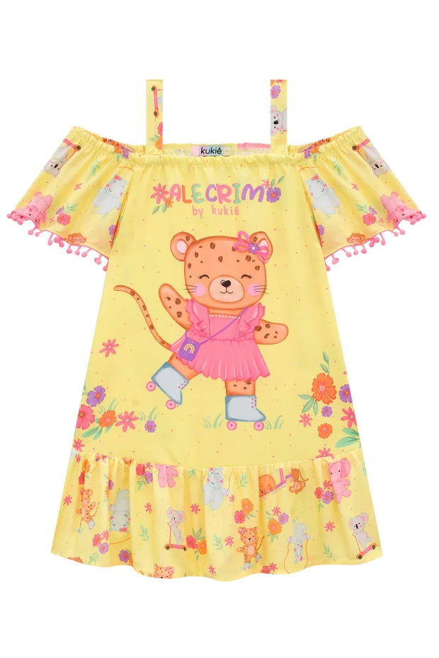 Vestido Infantil em Viscose Alecrim Kukiê
