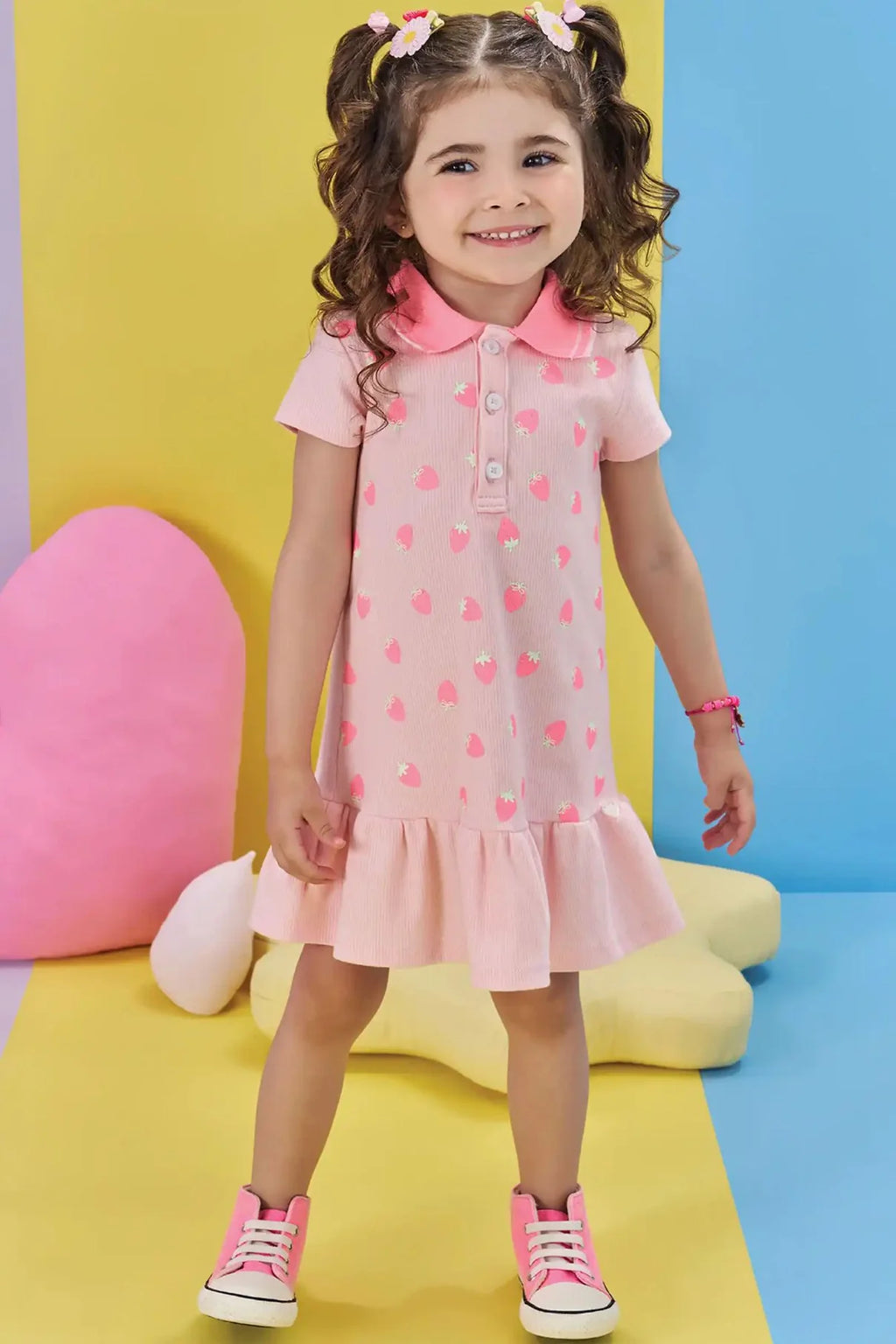 Vestido Canelado Polo Moranguinho-KUKIÊ