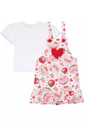 Conjunto infantil kukiê de Blusa e Salopete em Molecotton - moranguinho