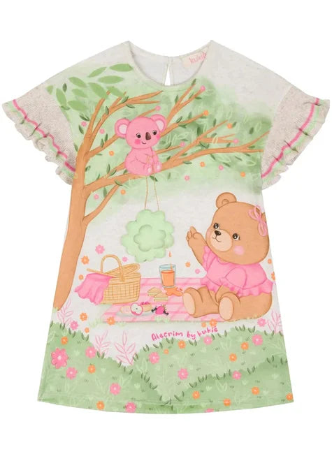 Vestido Ursinha Verde em Malha Fresh-KUKIÊ