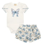 Conjunto Bebê Menina Body E Shorts Verão Milon
