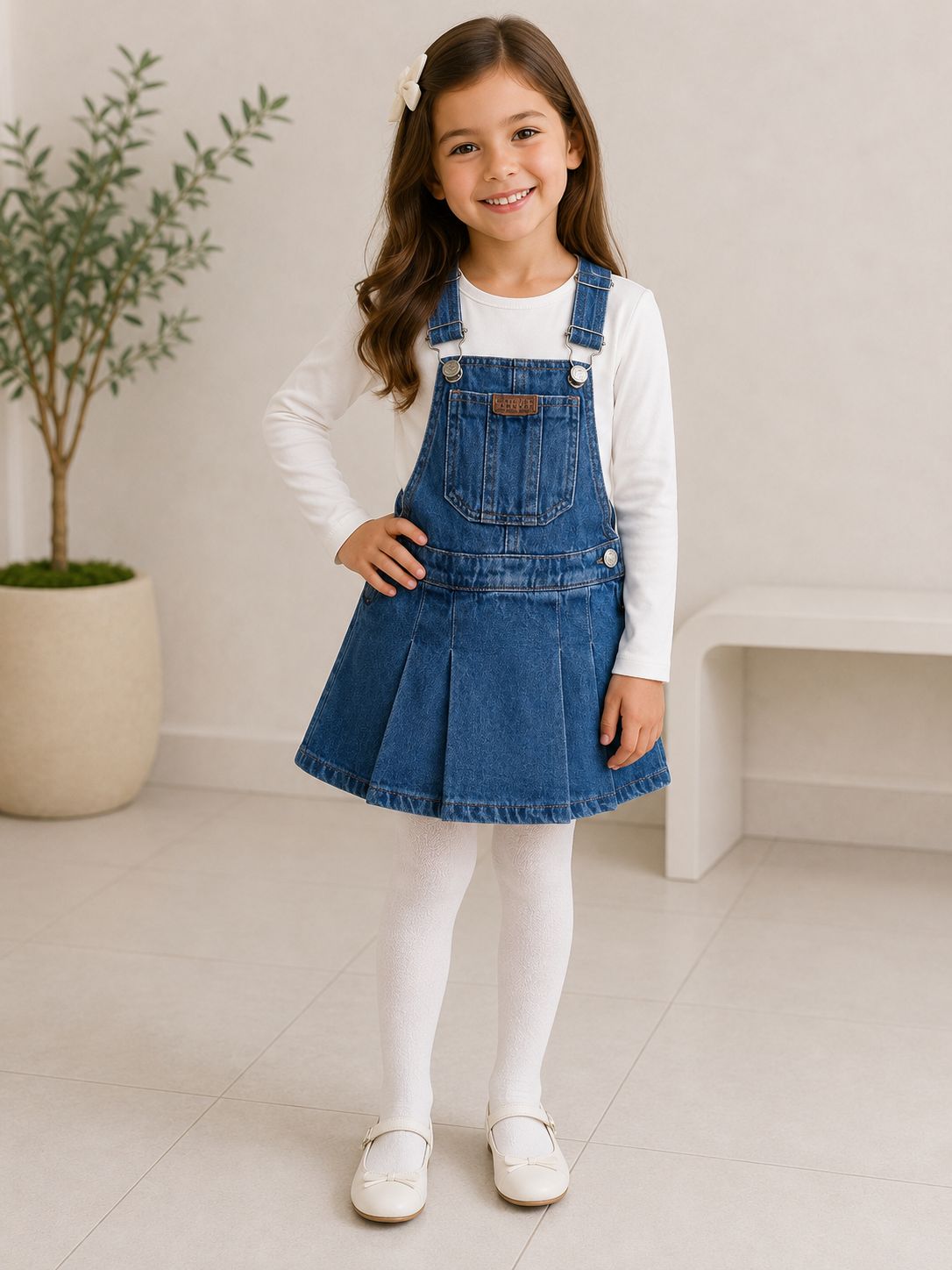 Salopete jeans menina