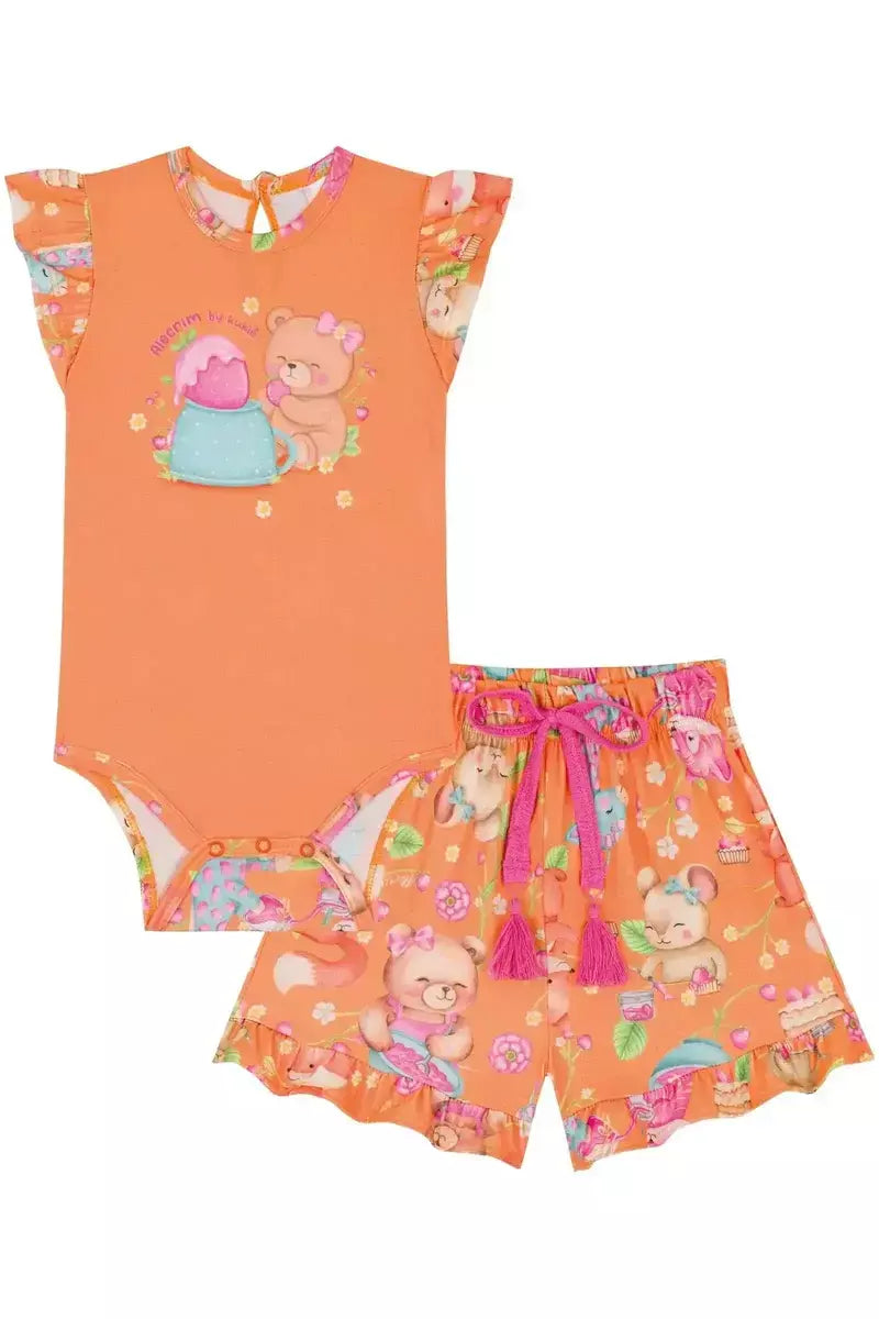 CONJUNTO KUKIE BODY E SHORTS MALHA FRESH 85477