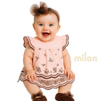 Vestido Bebê com body interno em cotton Milon
