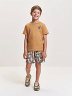 Conjunto Infantil Menino Camiseta e Bermuda Estampa Savana Belga
