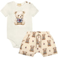 Conjunto Bebê Manga Curta Milon   Body + Bermuda