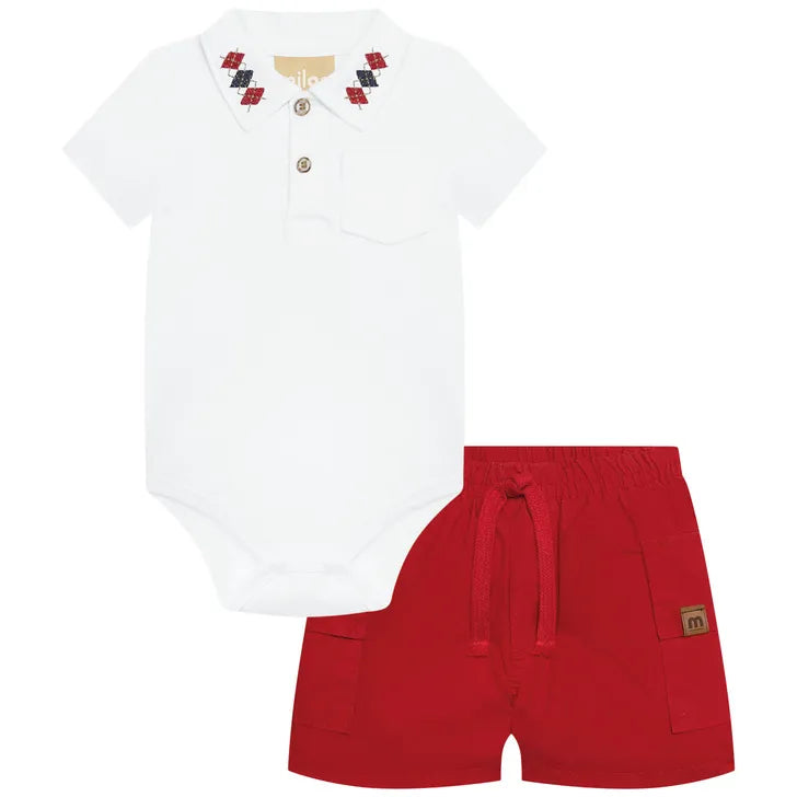 CONJUNTO MASCULINO POLO BRANCO MILON 2001236
