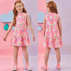 Vestido Kukiê em Molecotton Estampado Sorvete Rosa